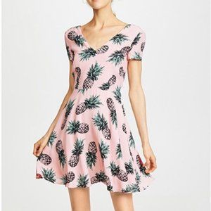 BB Dakota Leni Pink Pineapple Print Tie Back Dress